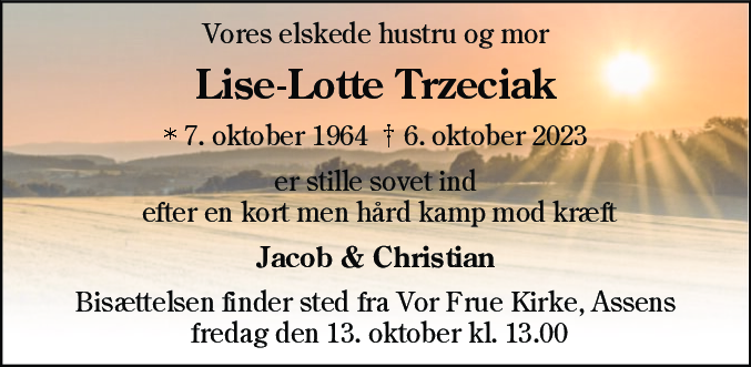 Dødsannonce for Lise-Lotte Trzeciak