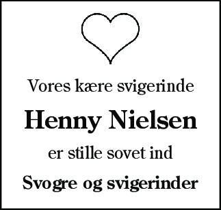 Dødsannonce for Henny Nielsen