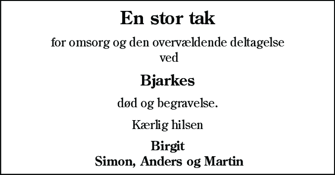 Dødsannonce for Bjarke Halkjær Kristensen