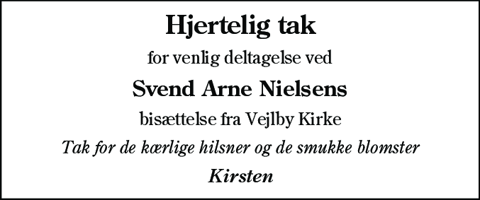 Dødsannonce for Svend Arne Nielsen