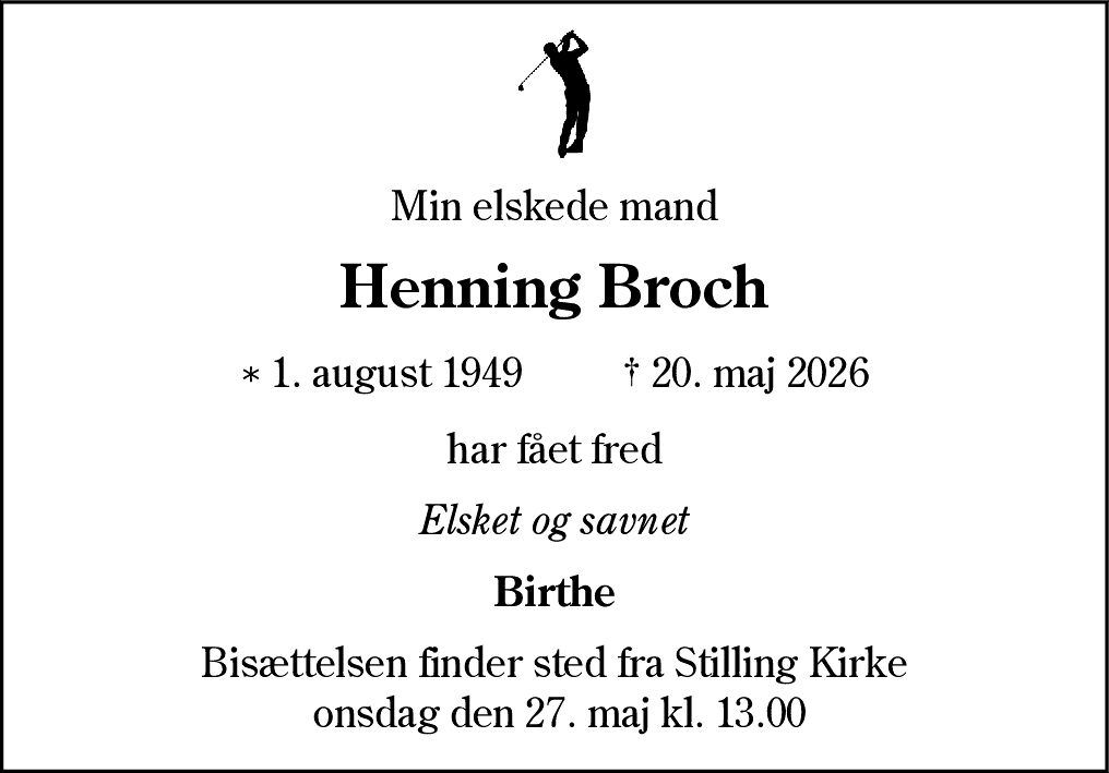 Dødsannonce for Henning Jensen Broch