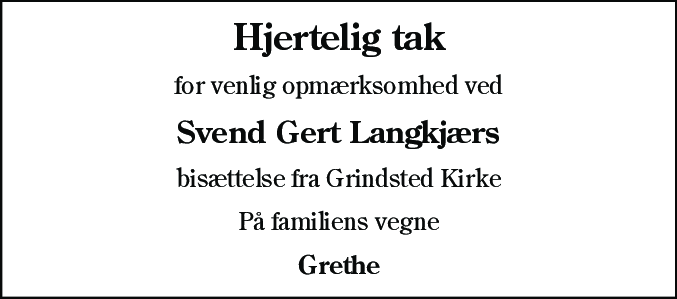 Dødsannonce for Svend Gert Langkjær