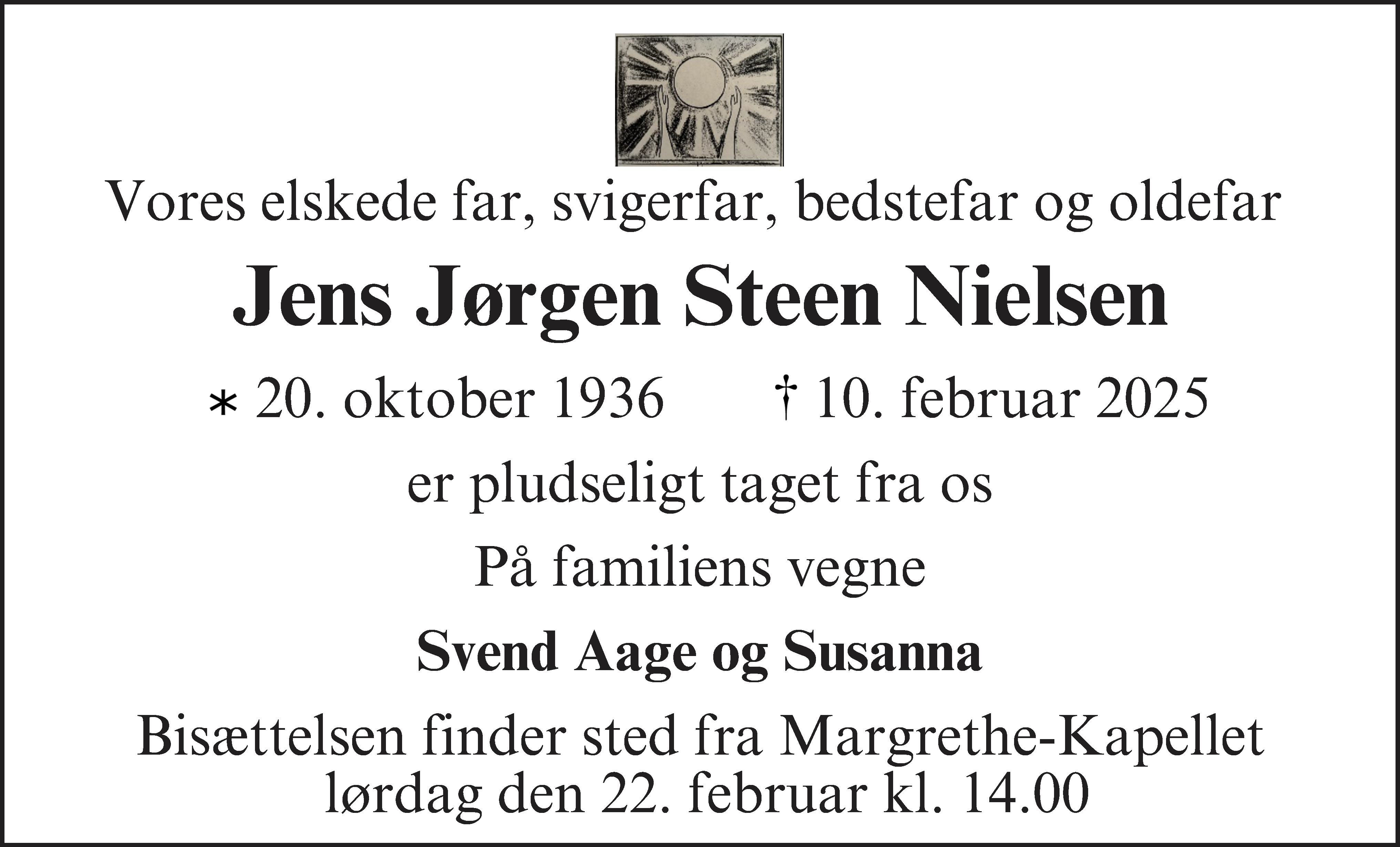 Dødsannonce for Jens Jørgen Steen Nielsen