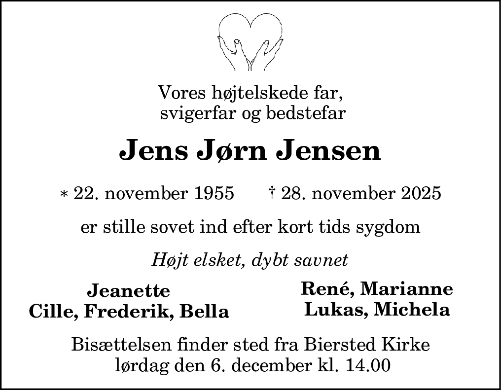 Dødsannonce for Jens Jørn Jensen
