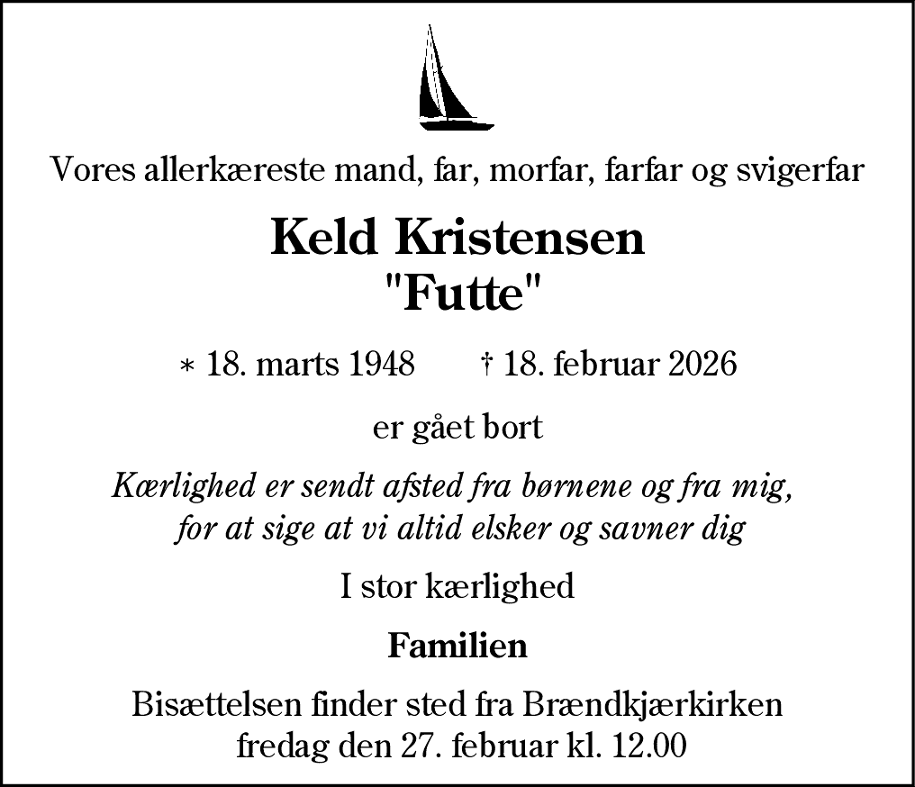 Dødsannonce for Keld Kristensen