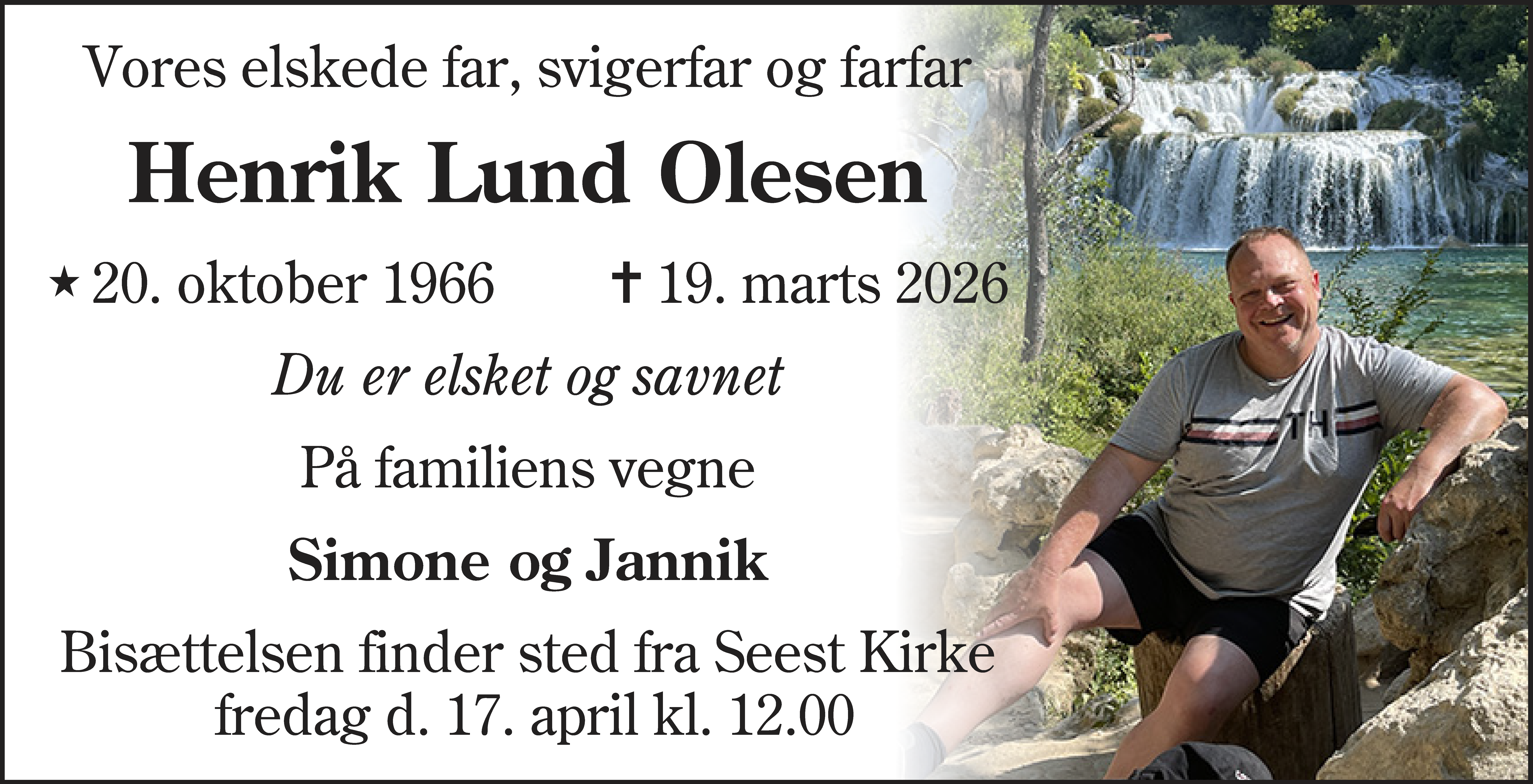 Dødsannonce for Henrik Lund Olesen