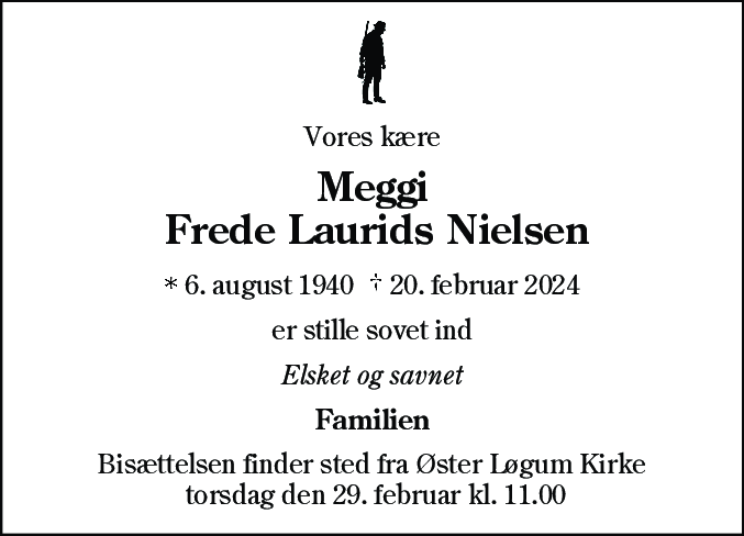 Dødsannonce for Frede Laurids Nielsen
