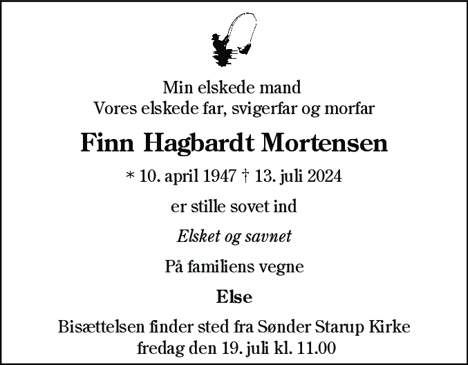 Dødsannonce for Finn Hagbardt Mortensen