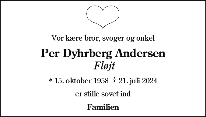 Dødsannonce for Per Dyhrberg Andersen