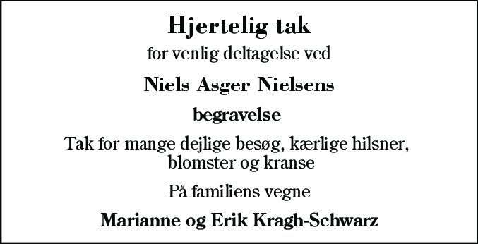 Dødsannonce for Niels Asger Nielsen