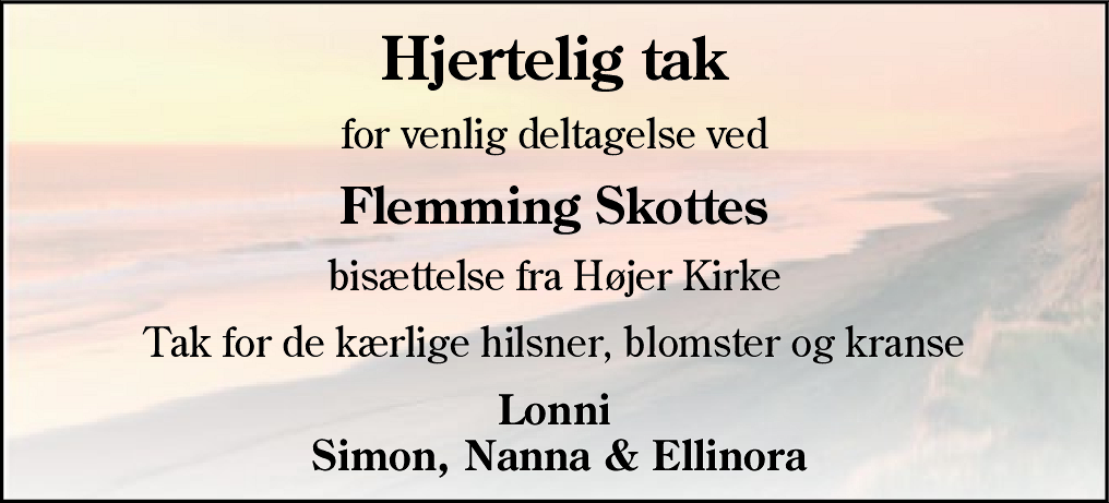 Dødsannonce for Flemming Skotte