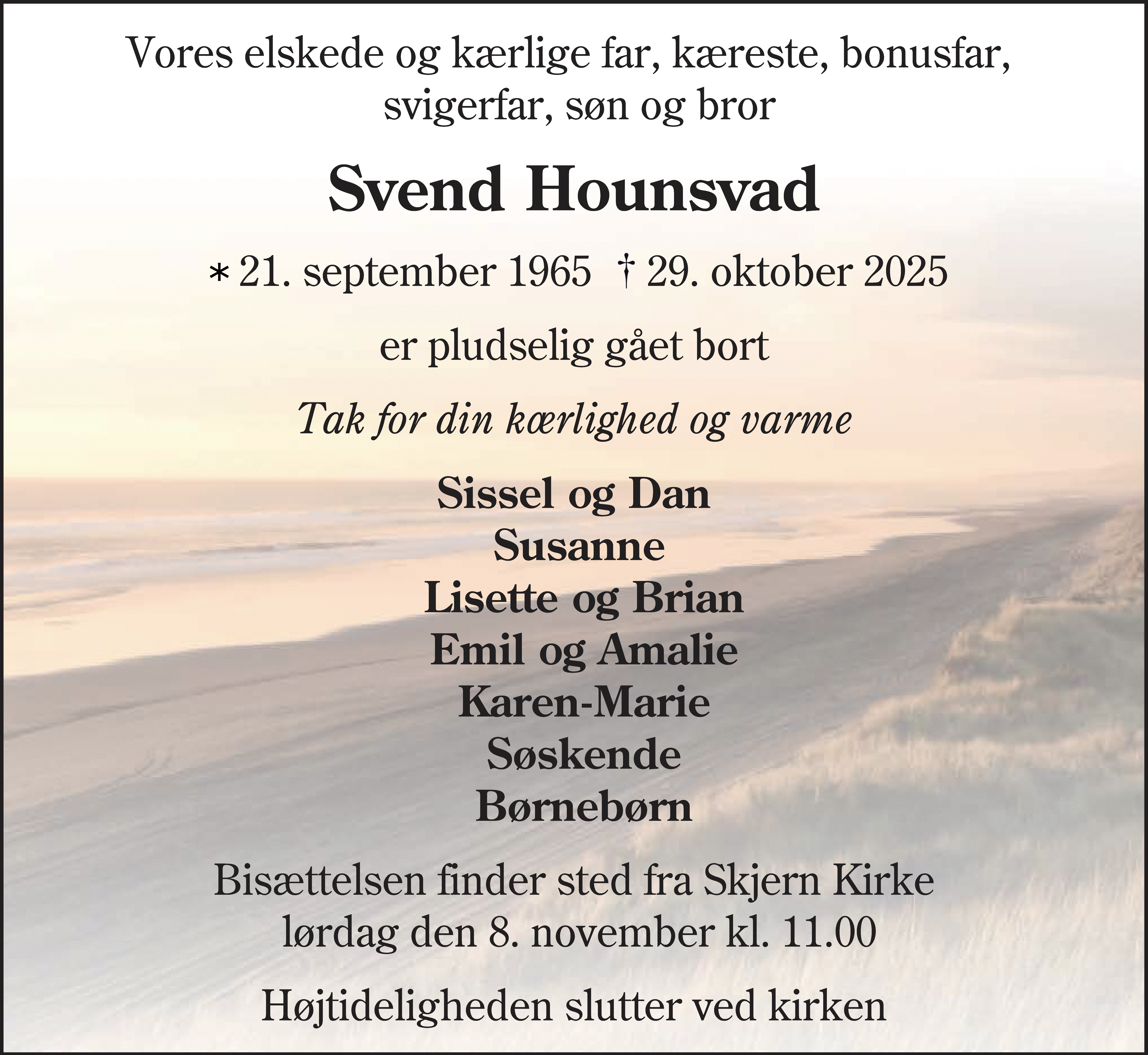 Dødsannonce for Svend Hounsvad