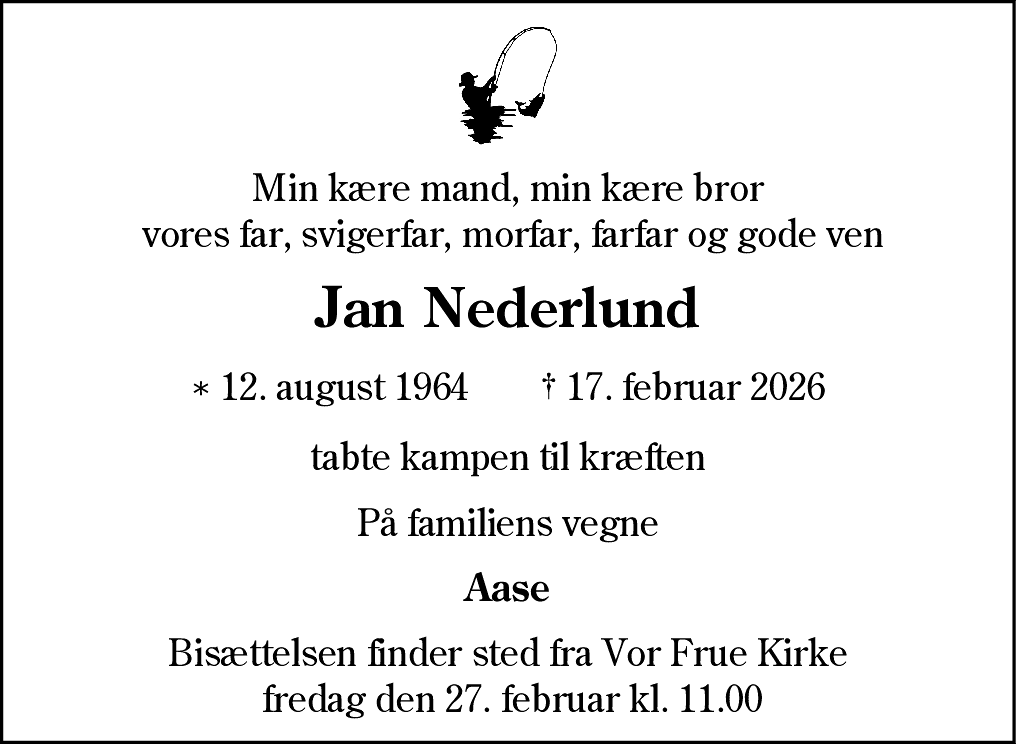 Dødsannonce for Jan Nederlund