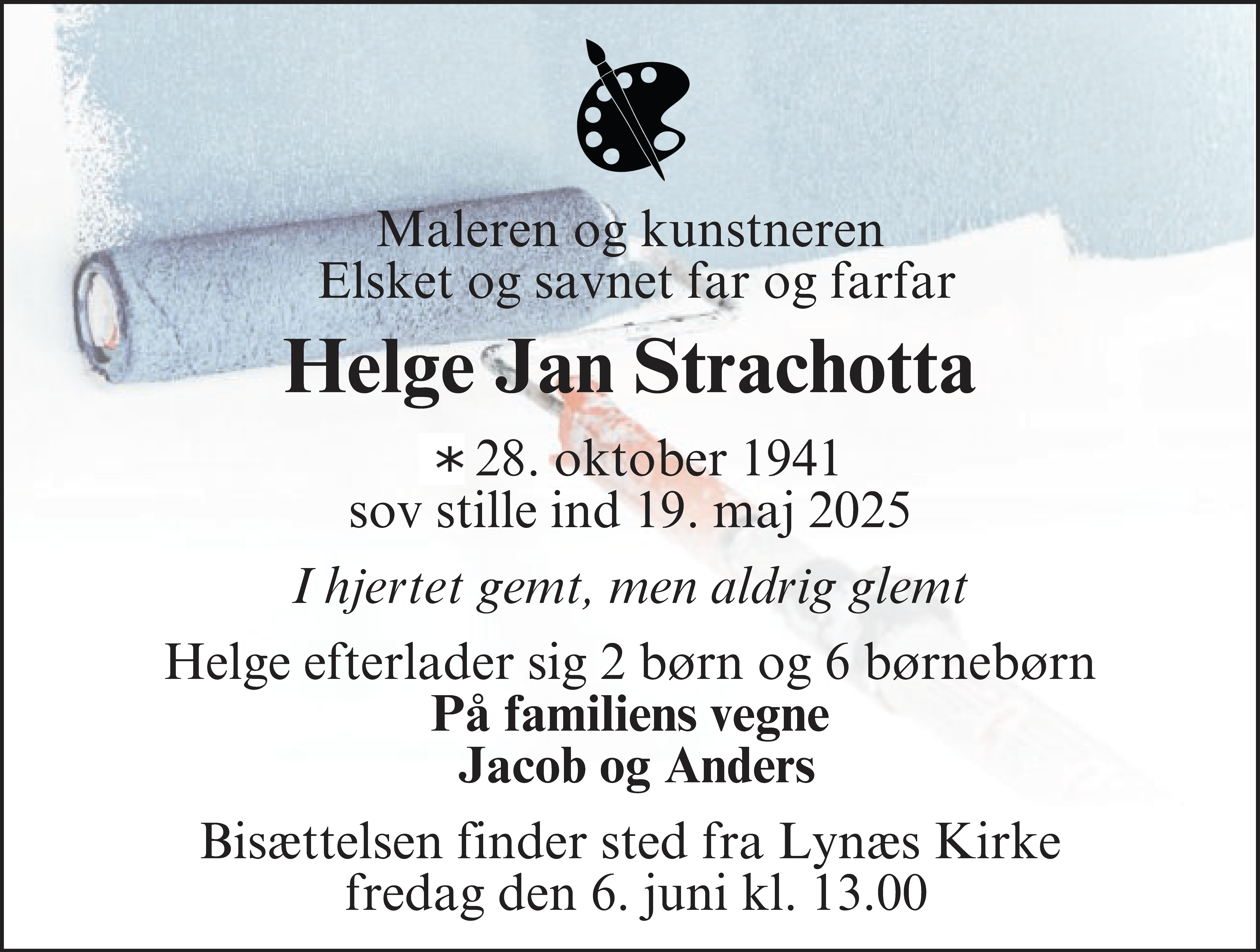 Dødsannonce for Helge Jan Strachotta
