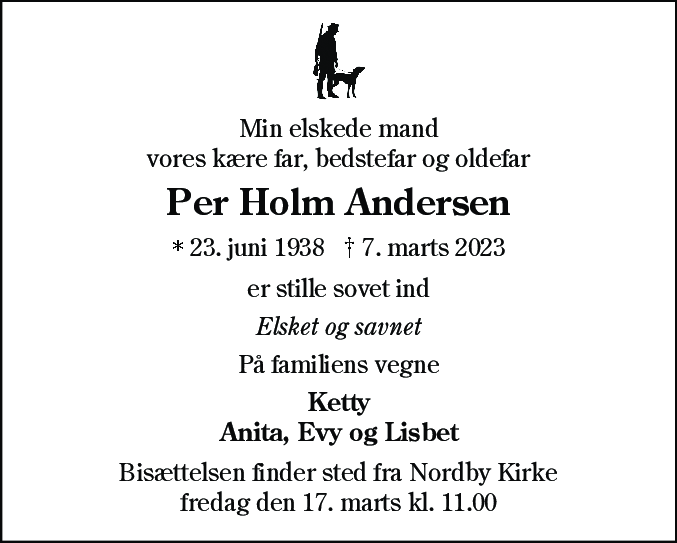 Dødsannonce for Per Holm Andersen