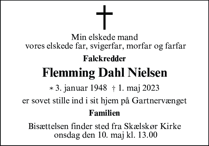 Dødsannonce for Flemming Dahl Nielsen