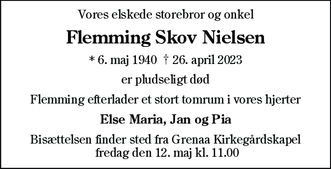 Dødsannonce for Flemming Skov Nielsen