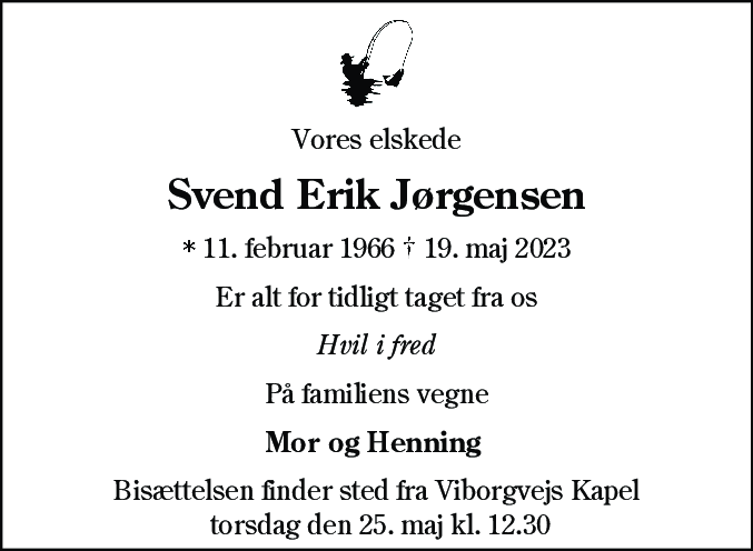 Dødsannonce for Svend Erik Jørgensen