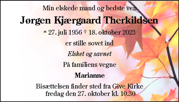 Dødsannonce for Jørgen Kjærgaard Therkildsen