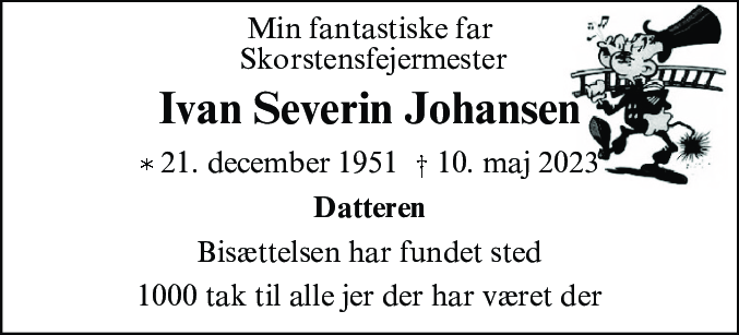 Dødsannonce for Ivan Severin Johansen