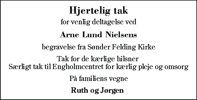 Dødsannonce for Arne Lund Nielsen