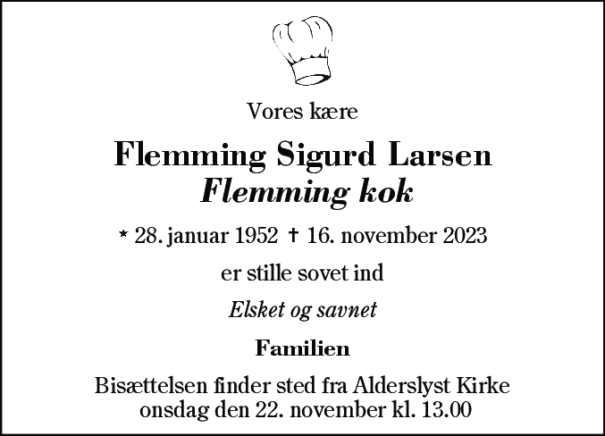 Dødsannonce for Flemming Sigurd Larsen