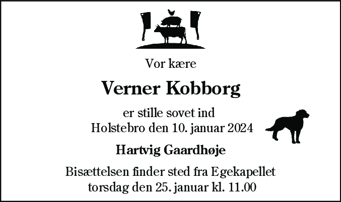 Dødsannonce for Verner Ejgil Kobborg