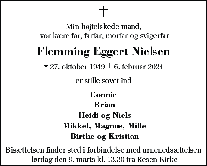 Dødsannonce for Flemming Eggert Nielsen