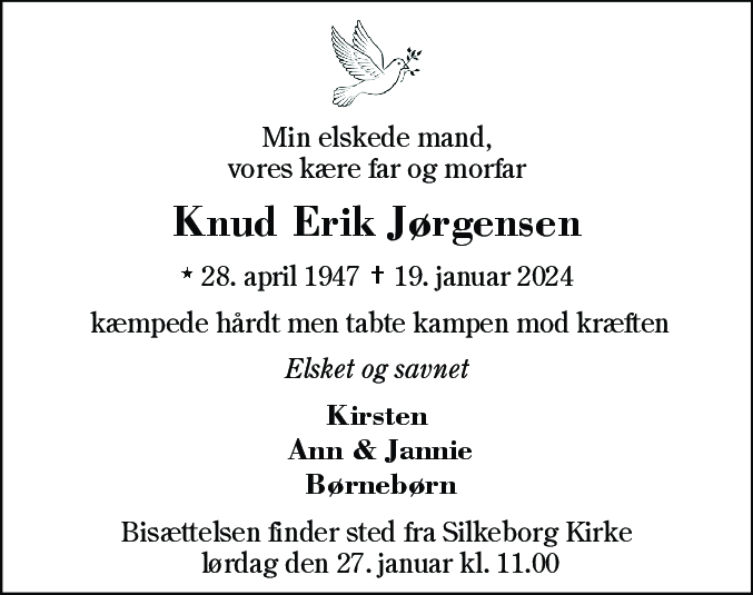 Dødsannonce for Knud Erik Jørgensen
