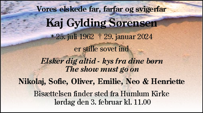 Dødsannonce for Kaj Gylding Sørensen