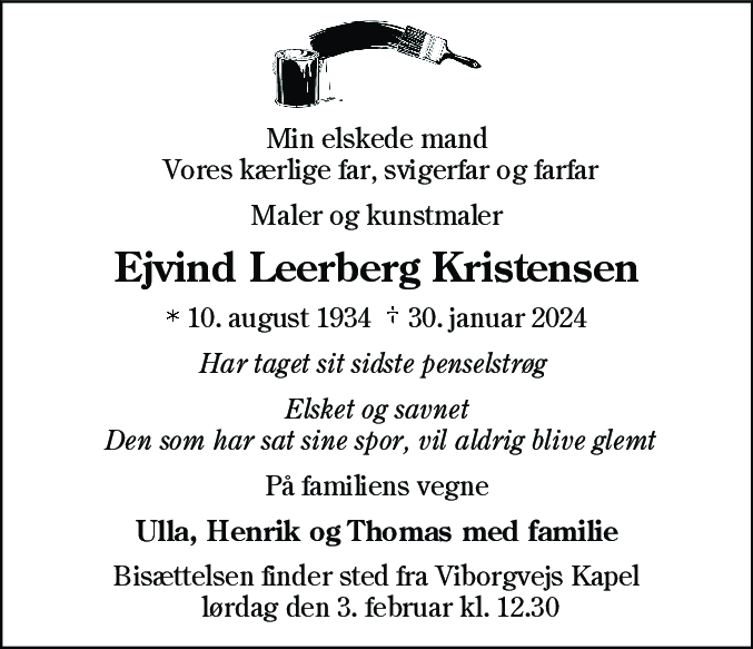 Dødsannonce for Ejvind Leerberg Kristensen