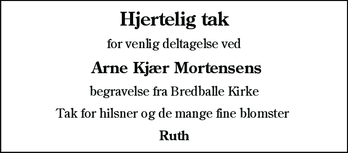 Dødsannonce for Niels Arne Kjær Mortensen