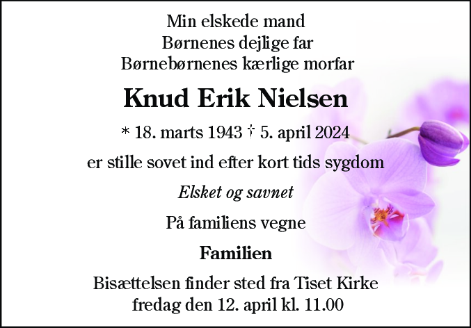 Dødsannonce for Knud Erik Nielsen