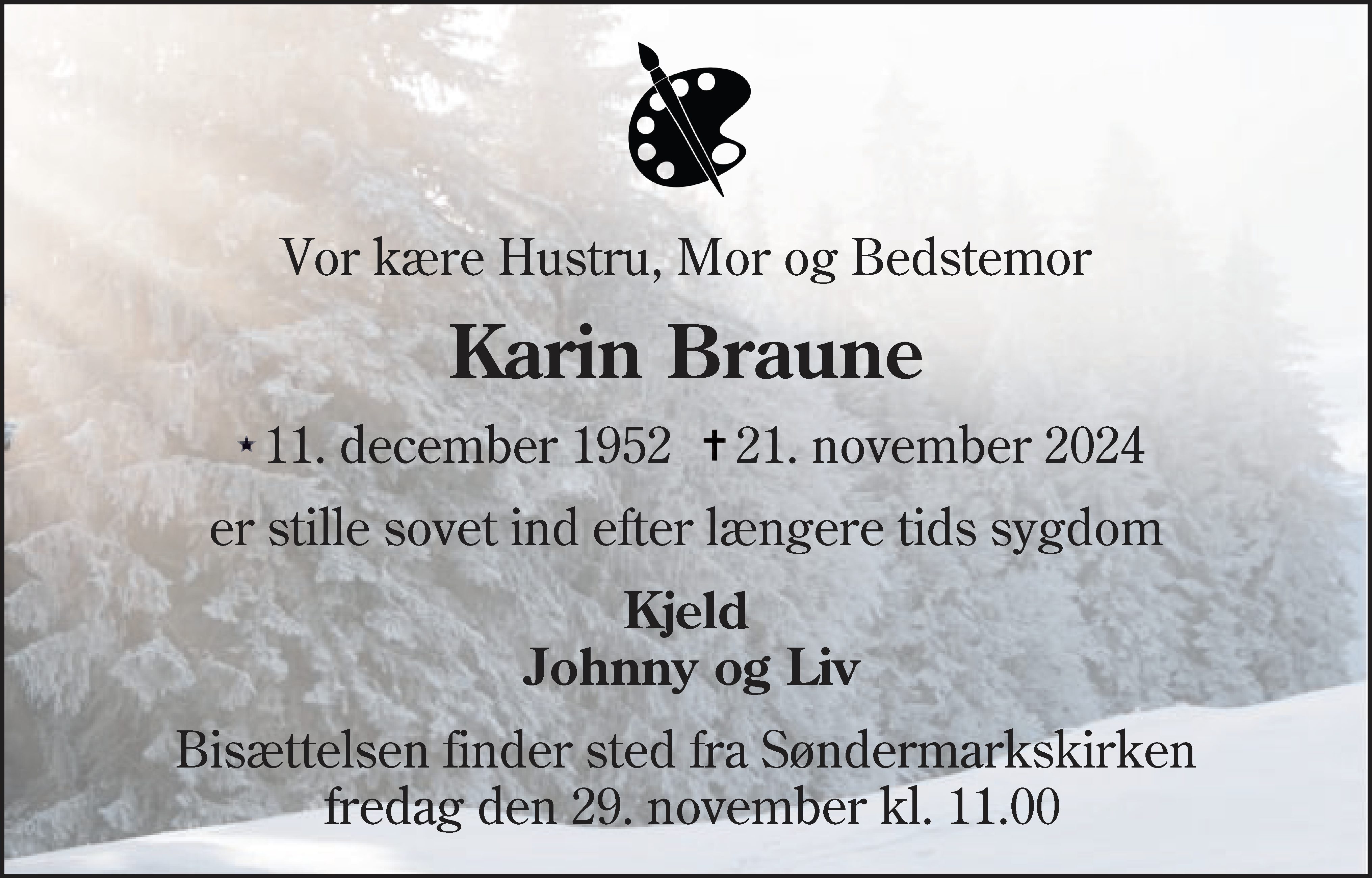 Dødsannonce for Karin Braune