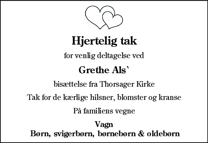 Dødsannonce for Ellen Margrethe Elkjær Als