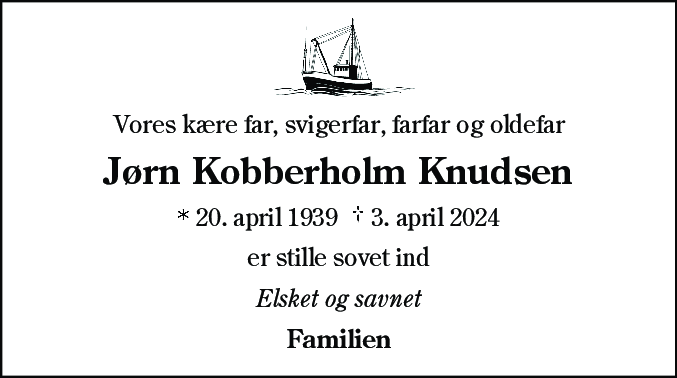 Dødsannonce for Jørn Kobberholm Knudsen