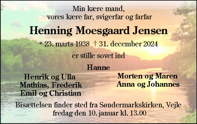 Dødsannonce for Henning Moesgaard Jensen