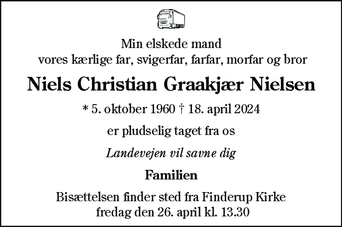 Dødsannonce for Niels Christian Graakjær Nielsen