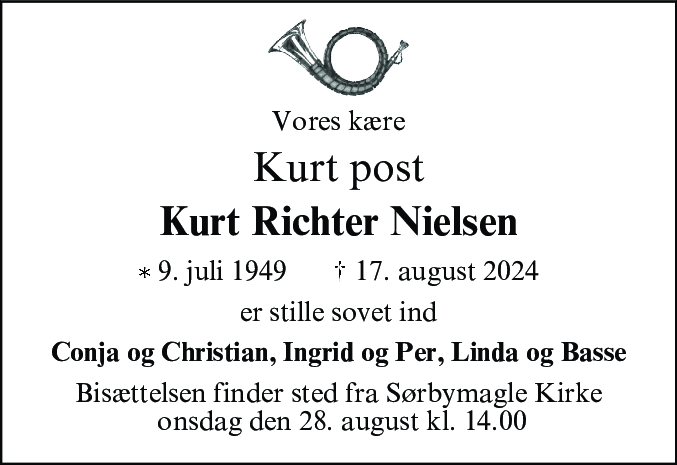 Dødsannonce for Kurt Richter Nielsen