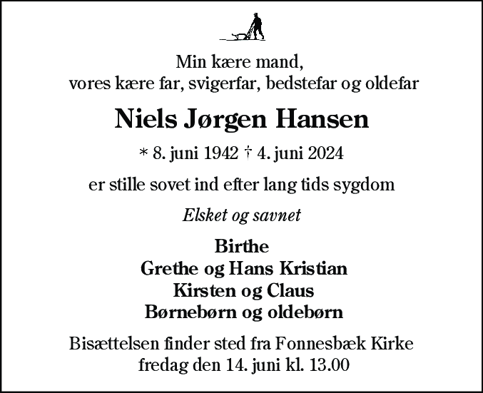 Dødsannonce for Niels Jørgen Hansen
