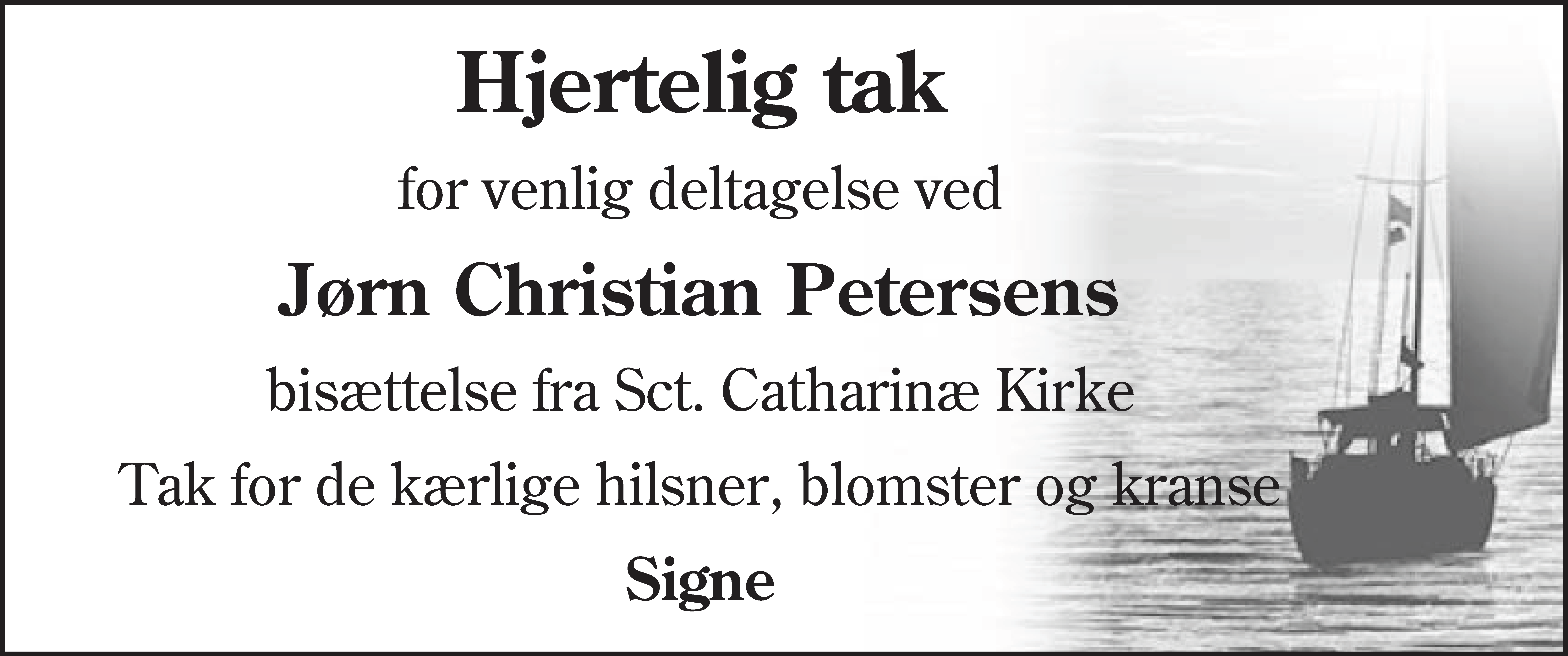 Dødsannonce for Jørn Christian Petersen