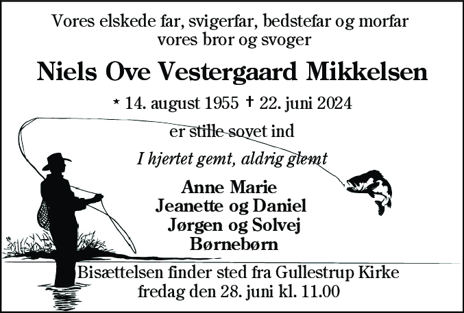 Dødsannonce for Niels Ove Vestergaard Mikkelsen