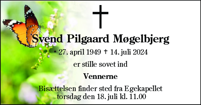 Dødsannonce for Svend Pilgaard Møgelbjerg