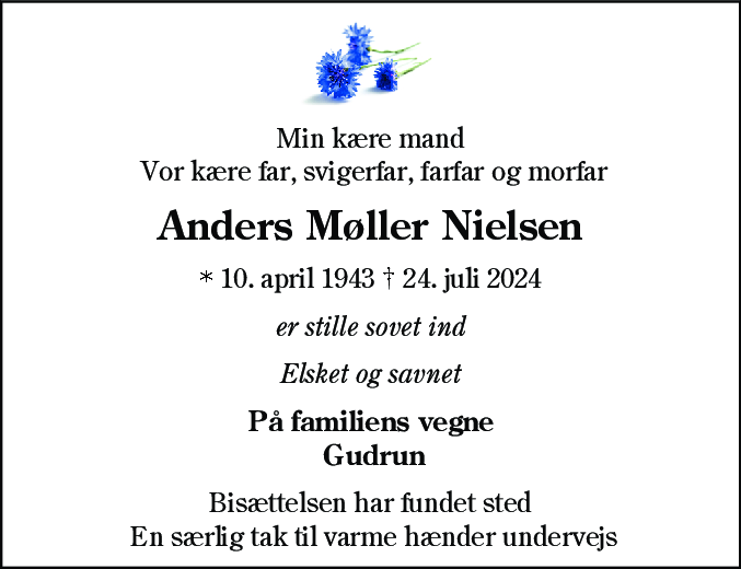 Dødsannonce for Anders Møller Nielsen