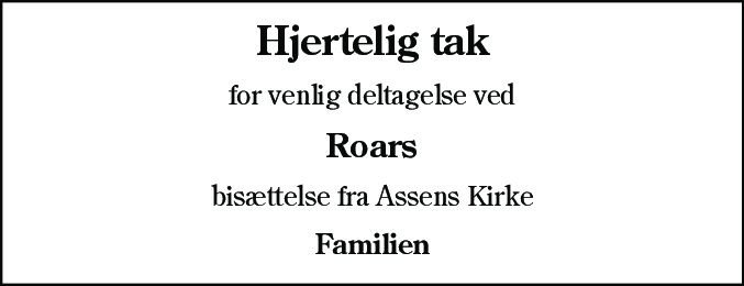 Dødsannonce for Roar Bech