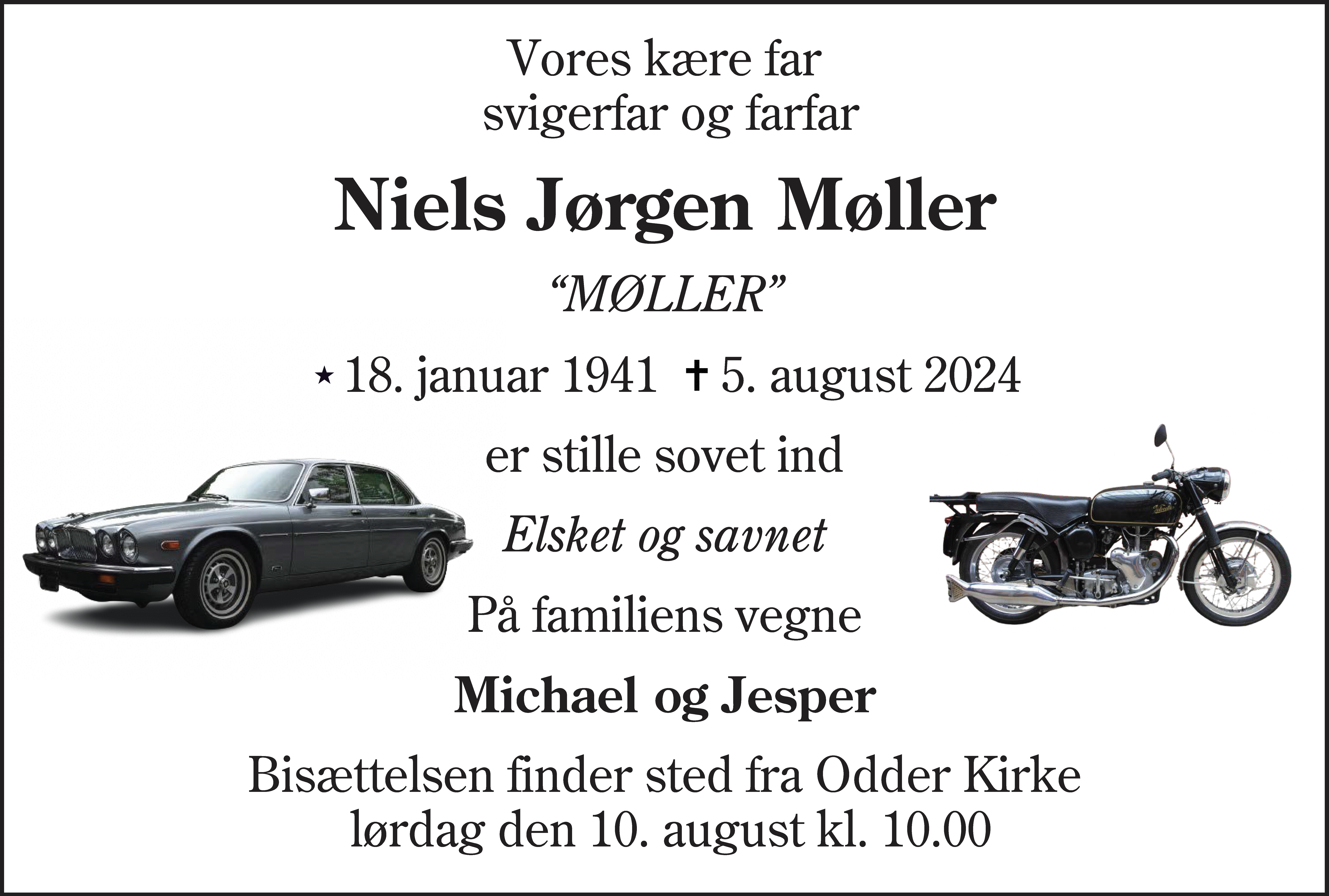 Dødsannonce for Niels Jørgen Møller