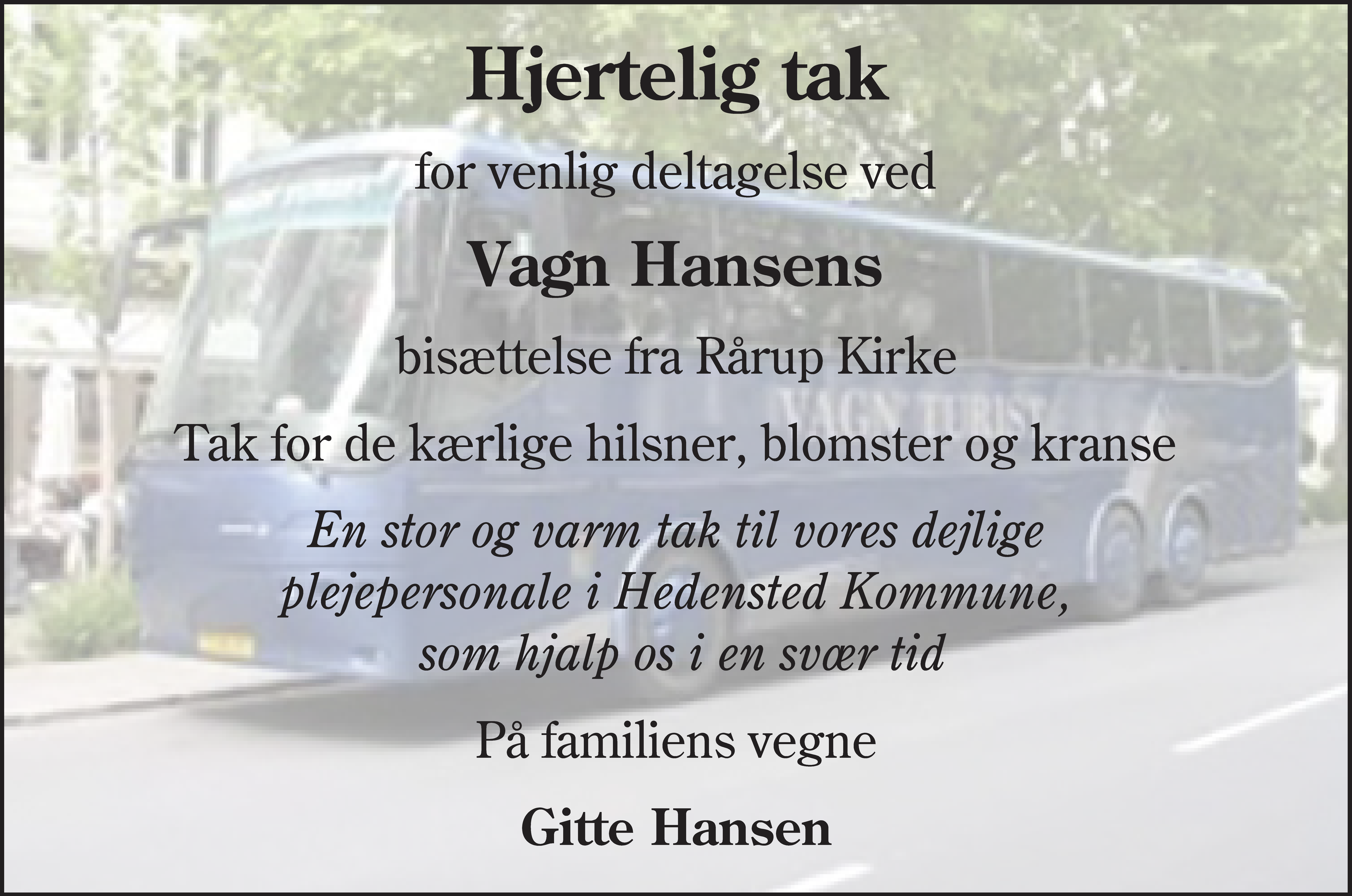 Dødsannonce for Vagn Magnus Hansen