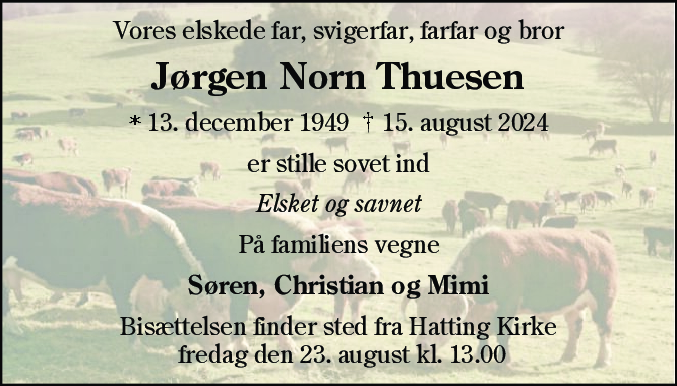 Dødsannonce for Jørgen Norn Thuesen
