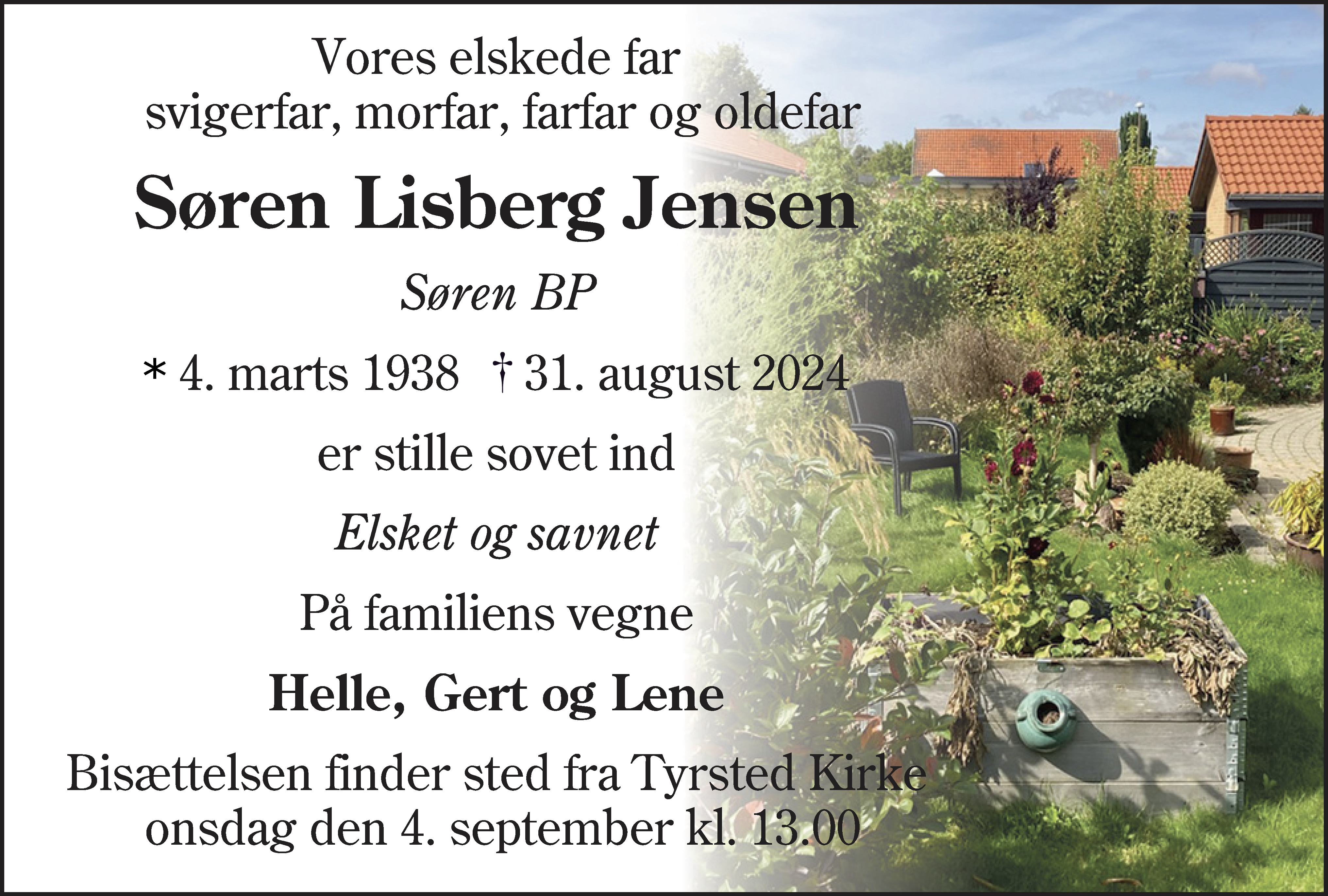 Dødsannonce for Søren Lisberg Jensen