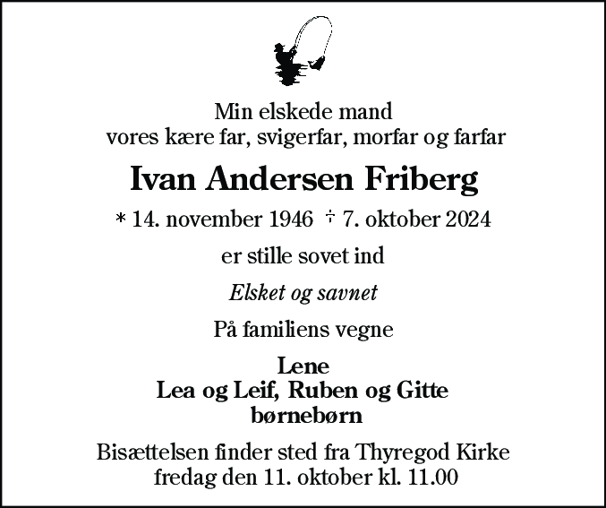 Dødsannonce for Ivan Andersen Friberg